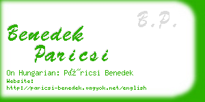 benedek paricsi business card
